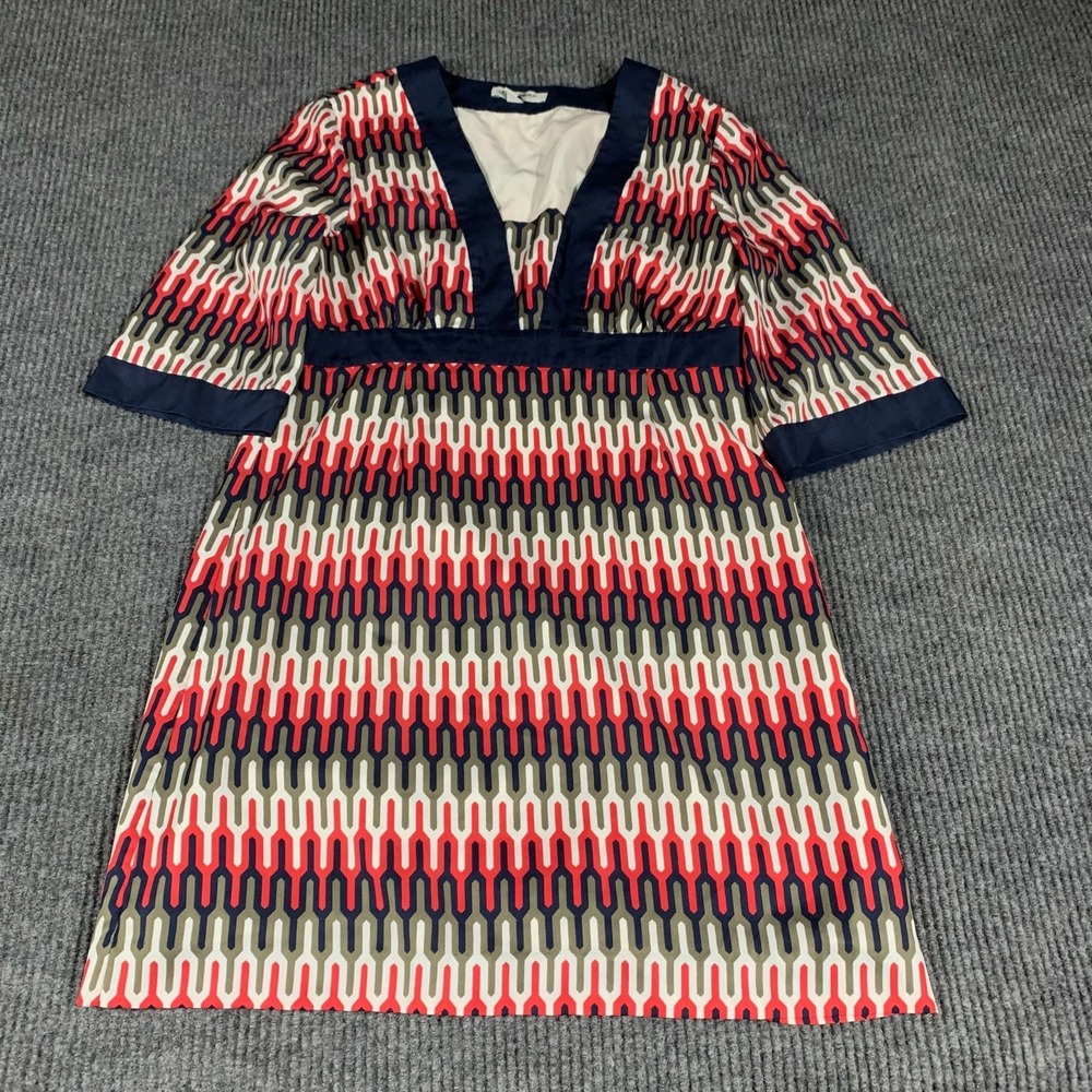 Banana Republic Dress‎ Womens 10 Blue Colorful Abstract FIt Flare Lightweight